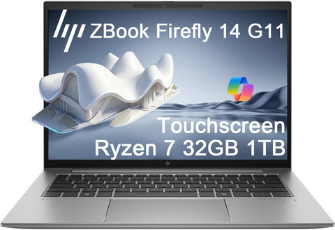 HP ZBook Firefly 14 G11 Mobile Workstation Laptop (14" FHD+ Touchscreen, 32GB DDR5, 1TB SSD, AMD Ryzen 7 8840HS (> Intel i7-1355U)) for Engineer, Designer, 2 x Thunderbolt 4, IR Webcam, Win 11 Pro