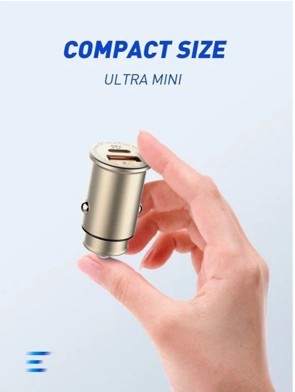 LDNIO C506Q Fast Car Charger with USB & Type-C Cable for Quick Charging