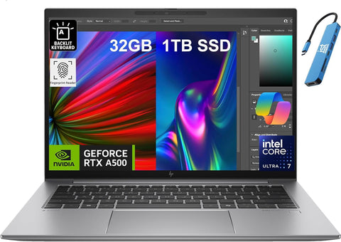 HP ZBook Firefly G10 Mobile Workstation (14" FHD+, Intel 14-Core i7-1370P, 64GB DDR5 RAM, 2TB SSD) Laptop for Engineer, Designer, Architect, IST Hub, Backlit, Fingerprint, Win 11 Pro w/AI Copilot