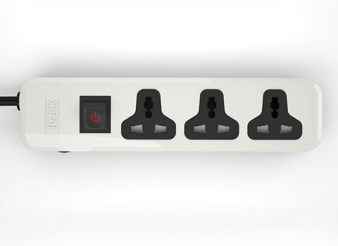 iLOCK power strip 3 universal outlets without earthing - (Basic) (White)