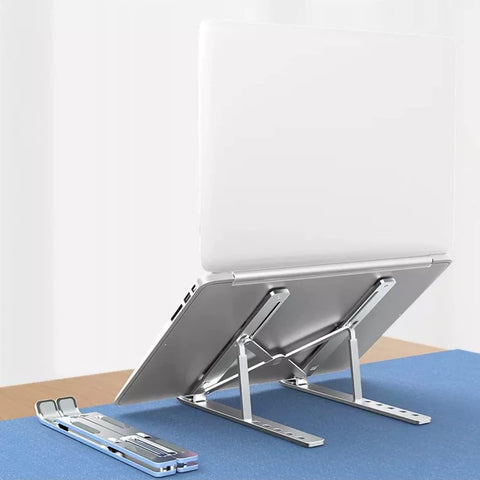Desktop Aluminum Alloy Foldable Adjustable Laptop Stand Support Notebook Laptop Support Folding, Compatible to 14-17 inch Laptop - Silver