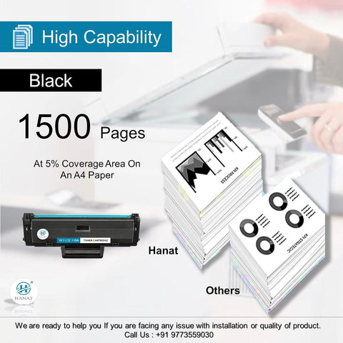 Hanat W1112A / 110A Premium Toner Cartridge Compatible with HP Laser 108 / 108a / 108w / 136 / 136a / 136w / 136nw / 138 / 138pnw / 138fnw Printers Toner Cartridge with Chip