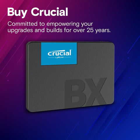 BX500 SATA 2.5" Internal SSD, 2TB Capacity, 540 Mb/s Sequential Read, 500 Mb/s Sequential Write, 720TB TBW SSD Endurance, Black | CT2000BX500SSD1 2 TB
