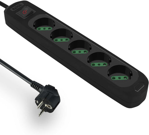 ILOCK power strip, 5 outlets with switch, 3500W (Black, 3 m)
