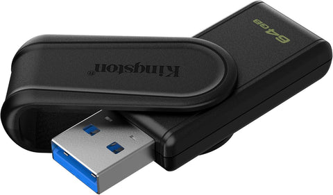 Kingston DataTraveler Exodia S USB Stick - 64GB - USB 3.2 Gen 1 - USB Type A - Black/Black - DTXS/64GB