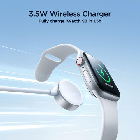 Joyroom S-IW008 3-in-1 iP Watch Magnetic Charger+Lightning+Type-C cable USB-A 1.2m-White|12 Months Warranty