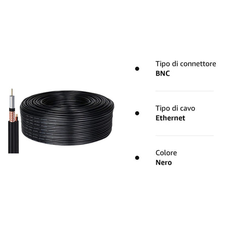 RG59 Coaxial Video Cable + 2 Wires Power Supply 50M 0.58mm CCTV for Professional Video Surveillance Cameras, TV, Audio Device