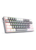 FIZZ K617 60% Mechanical Keyboard, Red Key Switches, Hot-Swappable, Detachable Type-C Cable, Pro Software Customizable RGB, Full Rollover 61-Keys, White/Gray | K617-RGB