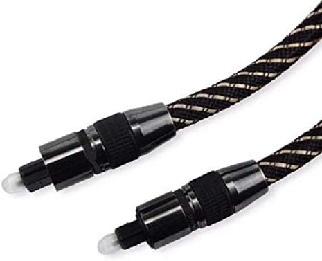 Black 2M fiber optic digital audio cable with a 7mm thickness, ideal for home theaters, gaming consoles, and high-quality sound systems