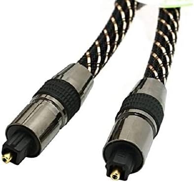 Black 2M fiber optic digital audio cable with a 7mm thickness, ideal for home theaters, gaming consoles, and high-quality sound systems
