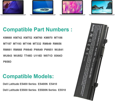 ASUNCELL Laptop Battery for DELL Latitude E5400 E5500 E5400N E5410 E5500N E5510 KM668 KM742 KM752 KM760 KM970 MT186 MT332 RM649 RM6566 RM661 RM668 PW640 PW649 PW651 WU841 WU843 WU852