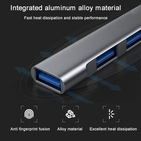 USB-C Hub, USB 3.0 Hub 4 Ports Data Hub Ultra Slim Multiport USB 3.0 5Gbps High Speed Compatible with Matebook PC Type-C Tablet, Surface Pro, Notebook PC, USB Flash Drives etc.