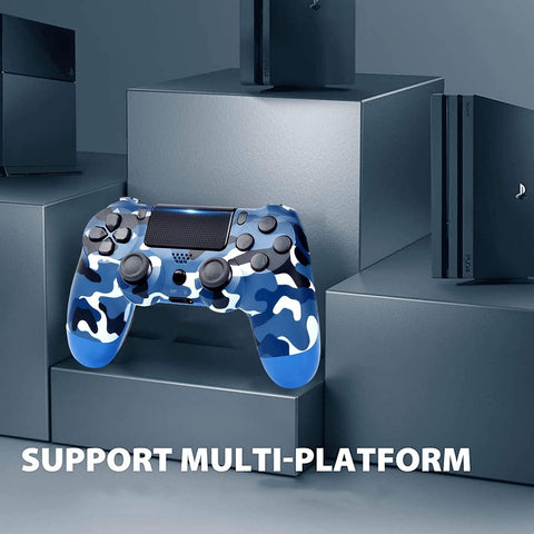 Wireless Controller for PS4,Replacement for Play 4 Remote with Dual Vibration Gamepad Joystick (Blue Camouflage)