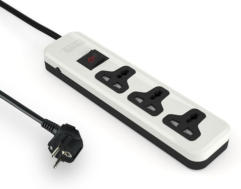 iLOCK power strip 3 universal outlets without earthing - (Basic) (White)