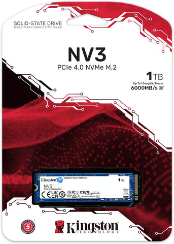 NV3 1TB M.2 2280 NVMe Internal SSD, Up to 6000MB/s Read, 4000MB/s Write Speed, Gen 4.0x4 NVMe PCIe Performance, 2.17G Vibration Operating, 320TBW | SNV3S/1000G 1000 GB