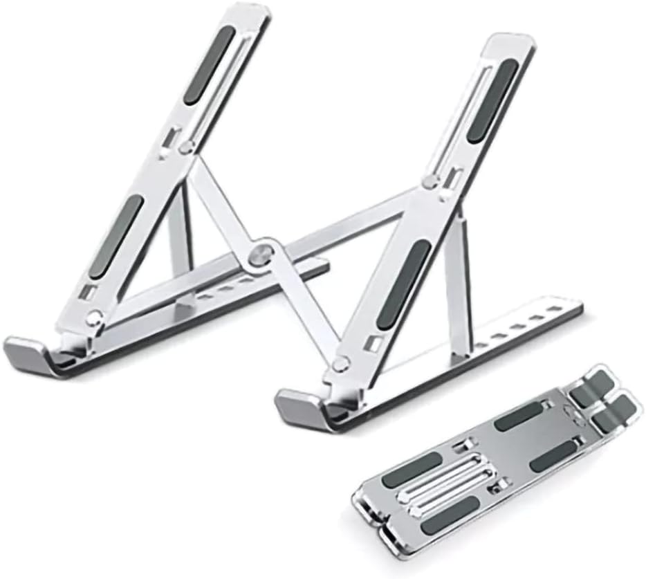 Desktop Aluminum Alloy Foldable Adjustable Laptop Stand Support Notebook Laptop Support Folding, Compatible to 14-17 inch Laptop - Silver