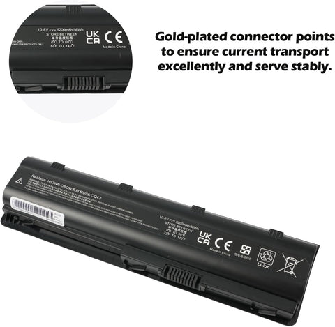 MU06 MU09 Laptop Battery for HP G62 G42 586028-341 588178-141 WD548AA WD549AA 593562-001 CQ58 Pavillon DV6 DV7 G62 G72 G6 G7 DM4 HSTNN-LB0W HSTNN-LB0W 【10.8V/5200mAh】
