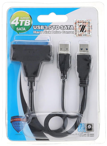 Zonic Z1096 USB 3.0 SATA (7+15pin) 22Pin to USB Adapter Up to 6 Gbps Support 2.5 Inches External SSD HDD Hard Drive 22 Pin Sata III Data support 4tb - Black