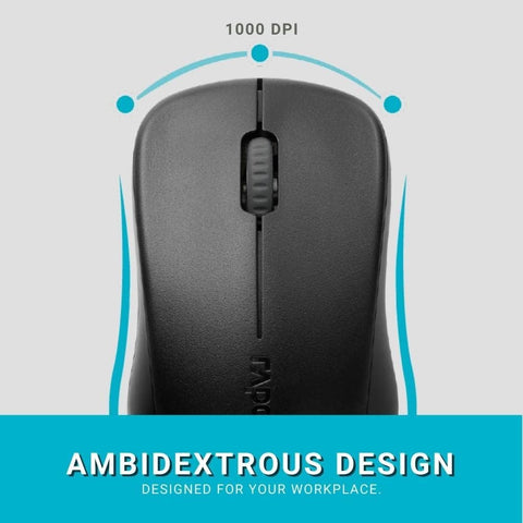 ماوس بصري لاسلكي USB 1620 باللون الأسود