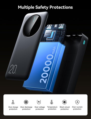20000 mAh JR-PBF14 20000mAh 2.4A LED Power Bank Black