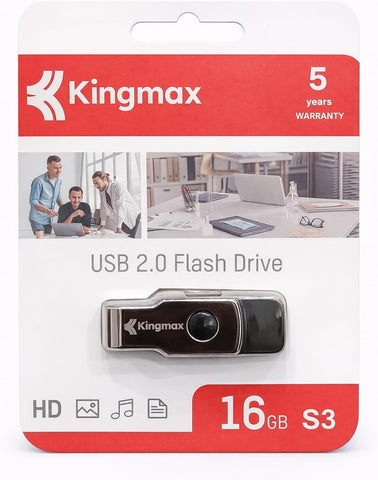 Kingmax USB 2.0 Flash Drive 16GB X02, Portable Memory Stick, High-Speed Data Transfer, Compact & Durable Design, Ideal for Documents, Music, Photos & Videos, 5-Year Warranty