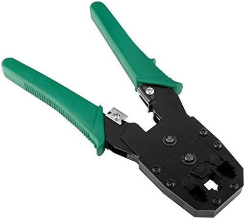 Dual-Modular Network Pliers Crimping/ Cutting/ Stripping Tool Black/Green