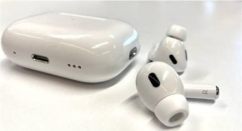 AirPods Pro 2 Plus Bluetooth Headset with Active Noise Cancelling Wireless Charging Case (White, True Wireless) in Ear