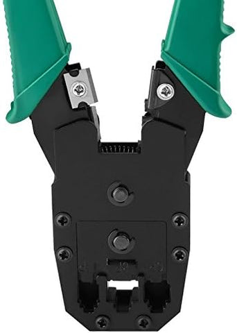 Dual-Modular Network Pliers Crimping/ Cutting/ Stripping Tool Black/Green