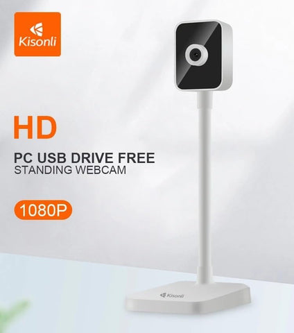 Webcam Model D1- KISONLI - Auto Focus, Built-in Microphone, Compatible with All Devices