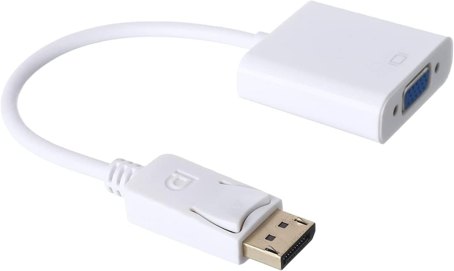 Display Port To VGA Cable Adapter White