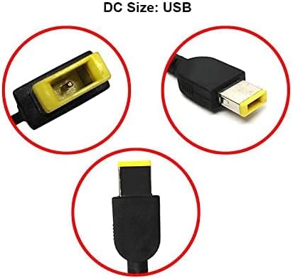 Lenovo 65W Laptop Charger USB Rectangular Tip – 20V 3.25A Power Adapter for ThinkPad Laptops


