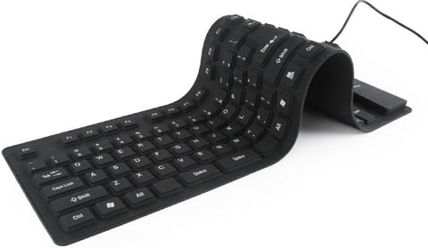 Black FLEXIBLE 85 Keys Silicone Keyboard USB Wired Waterproof Folding Key Board for PC Desktop Laptop