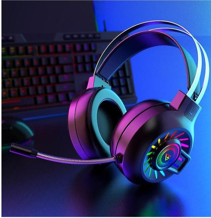 Forev Gaming FV-G97-7X1 headset with RGB lighting, noise-isolating microphone, and cushioned ear pads for an immersive gaming experience