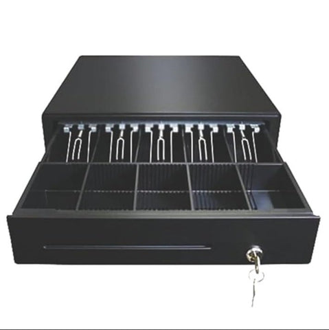Secure 5-box cash drawer safe, 6.5 kg, ideal for retail stores and POS systems, featuring durable construction for efficient cash management.








