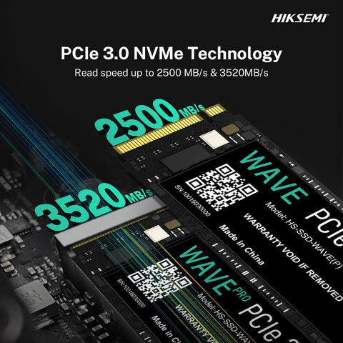 Hikvision HIKSEMI WAVE(P) 256GB NVMe M.2 PCIe Gen 3 SSD Up to 1200MB/s, Internal Solid State Drive for Desktop Laptop Computer