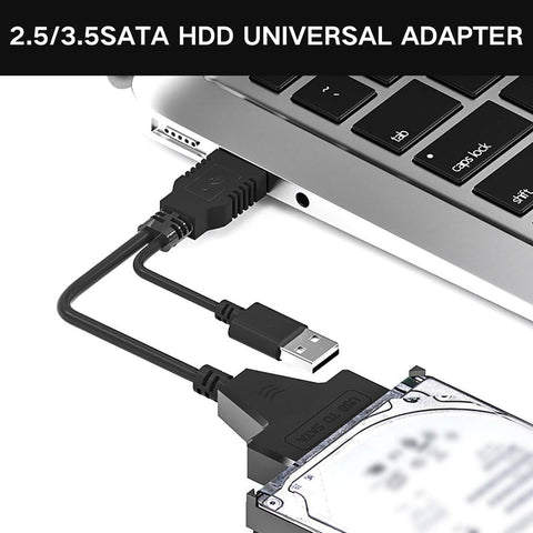 Zonic Z1096 USB 3.0 SATA (7+15pin) 22Pin to USB Adapter Up to 6 Gbps Support 2.5 Inches External SSD HDD Hard Drive 22 Pin Sata III Data support 4tb - Black