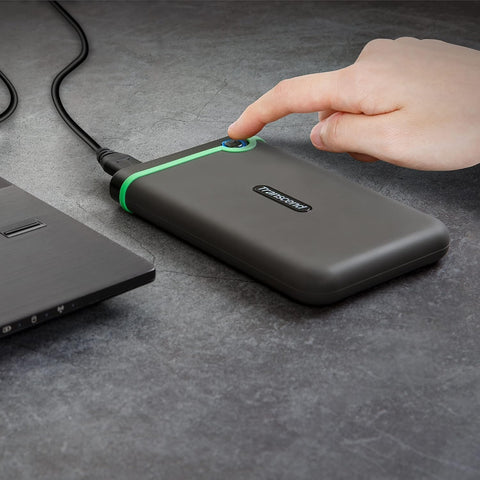 Transcend 4TB StoreJet 25M3 Rugged Portable HDD, One Touch Backup