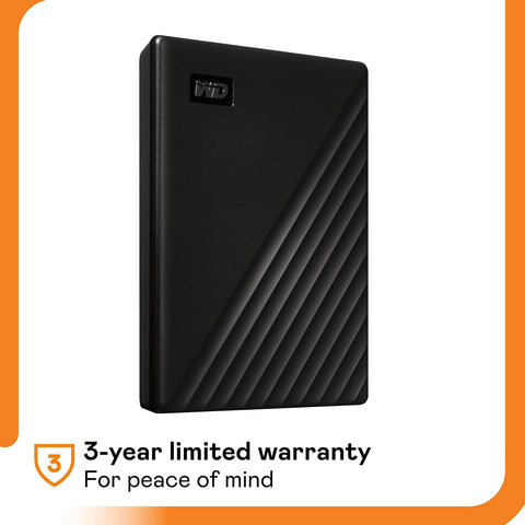 4TB My Passport Portable External Hard Drive with backup software and password protection, Black - WDBPKJ0040BBK-WESN 4 TB