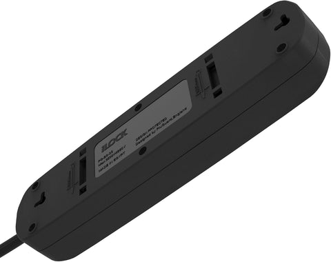 ILOCK power strip, 5 outlets with switch, 3500W (Black, 3 m)