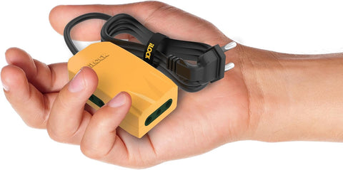 Mini Power Strip - 3 Outlets (1.5 m, yellow)