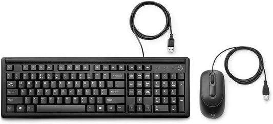 Wired Keyboard and Mouse 160, Numeric Keypad, Full Range of 109 Keys (Includes 12 Function Keys and 3 Hotkeys),LED Indicators,1000 Dpi Optical Sensor, Adjutsable Height,English/Arabic Layout Black