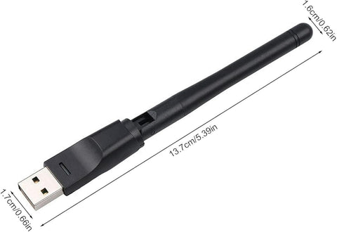 USB WiFi Adapter, 300Mbps, High-Gain Antenna, for Desktop and Laptop, Wireless Dongle, WEP, WPA, WPA2, WMM, WMM-PS Encryption, Compatible with Windows