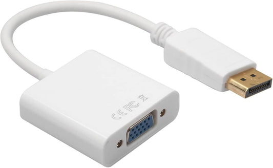 Display Port To VGA Cable Adapter White