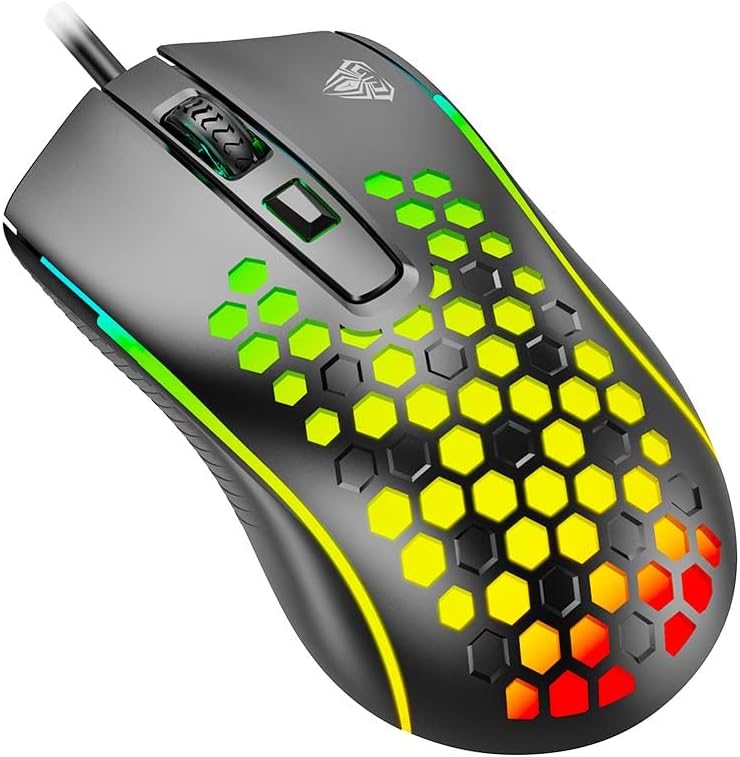 AULA S11 Gaming Mouse Honeycomb Design RGB Multi Light Precision SensoWORLD TRADE FOR COMPUTER -LAPTOPAULA S11 Gaming Mouse Honeycomb Design RGB Multi Light Precision Sensor 3600dpiGain an edge in gaming with the AULA S11 Gaming Mouse. Its fourth gear DPI (1200-1600-2400-3600) ensures precise movement, while the cool lighting effect adds style 
