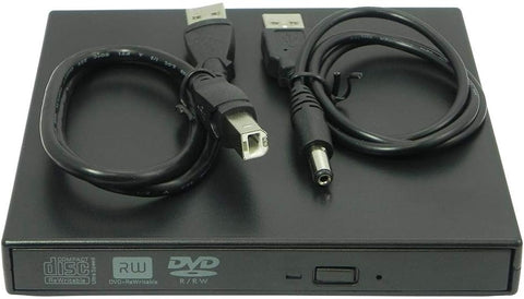 USB 2.0 Slim Portable External CD-RW Drive DVD-RW Burner Writer Player for Laptop Notebook PC Desktop, Black