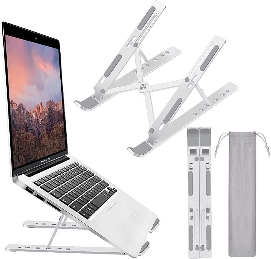 Adjustable Aluminum Laptop Stand Silver