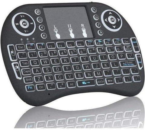 POINT PT-200-Mini Backlit Keyboard and Touchpad Mouse, Mini Wireless Keyboard with Touchpad and Multimedia Keys for Android TV. Smart TV HTPC PS3 Smartphone Tablet