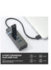 4 Port USB 3.0 Hub Adapter - Ultra Slim Data USB Hub with 30 CM Extended Cable and LED Indicator Compatible for MacBook/Mac mini/iPad/PC/PS4/PS5, Flash Drive, Mobile HDD