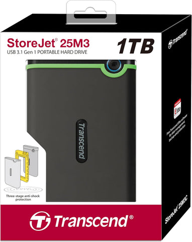 1TB Storejet 25M3S rugged 2,5inches USB 3.1 Gen 1 interface Iron Gray, TS1TSJ25M3S 1 TB