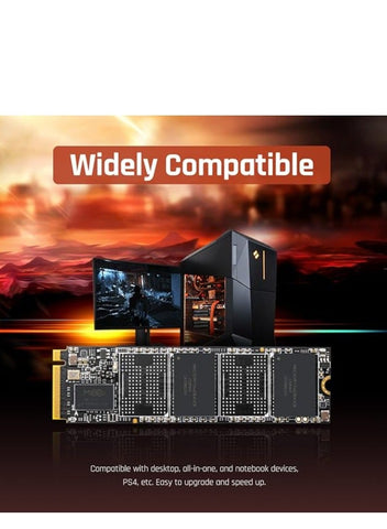 E3000 NVMe PCIe M.2 SSD 256GB with Gen 3x4 interface, 2280 form factor, 3D NAND flash memory, and up to 3500MB/s read speed for high-speed computing and storage expansion